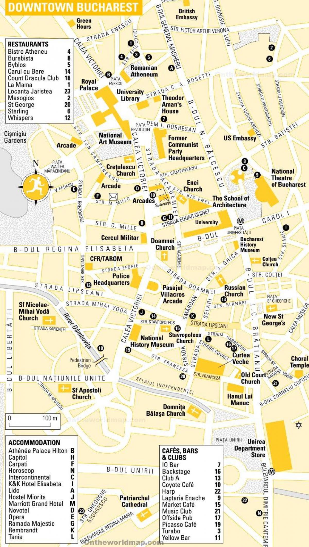 Bucharest city center map