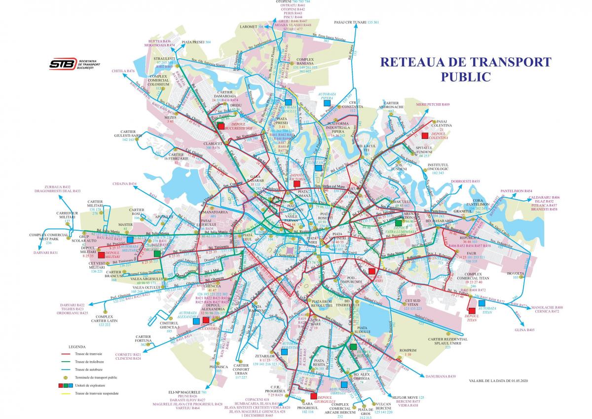 Bucharest transportation map