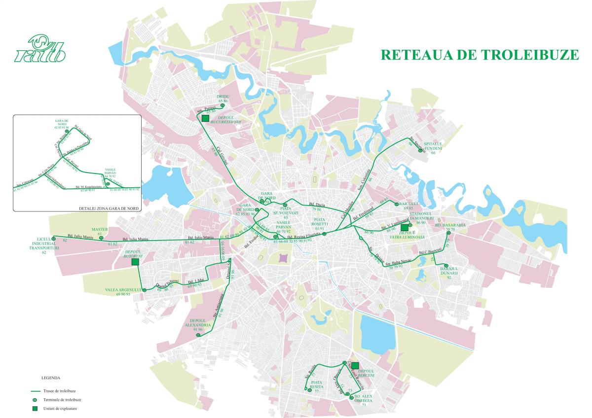 Bucharest trolley stations map