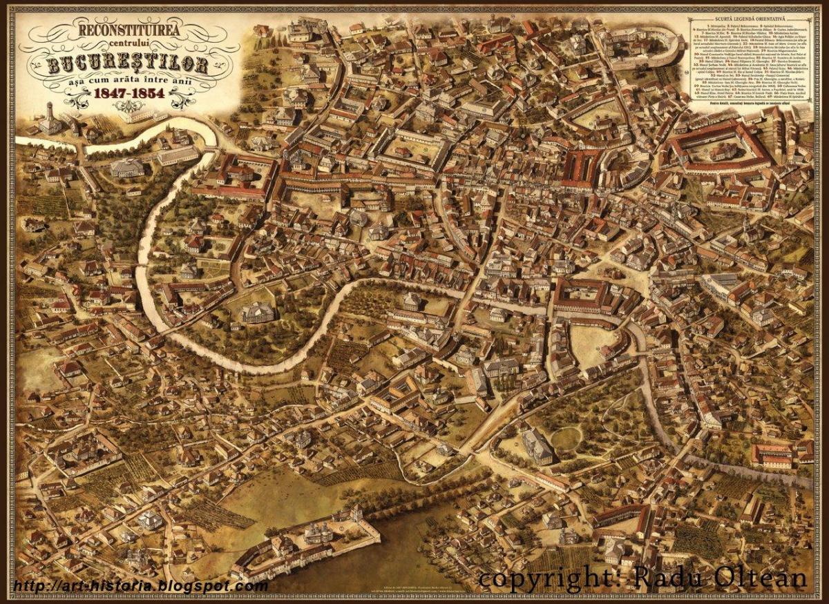 Bucharest antique map